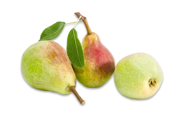 Three pear Bartlett on a light background — Stock Photo, Image