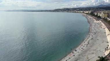 Nice, Fransa 'da İngiliz ve plajların gezinti manzarası