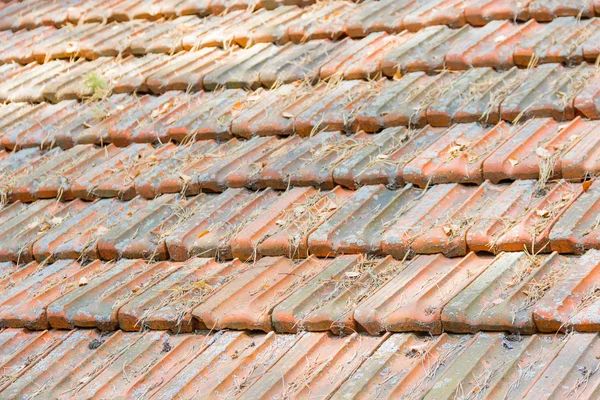 Old roof made of roof tiles