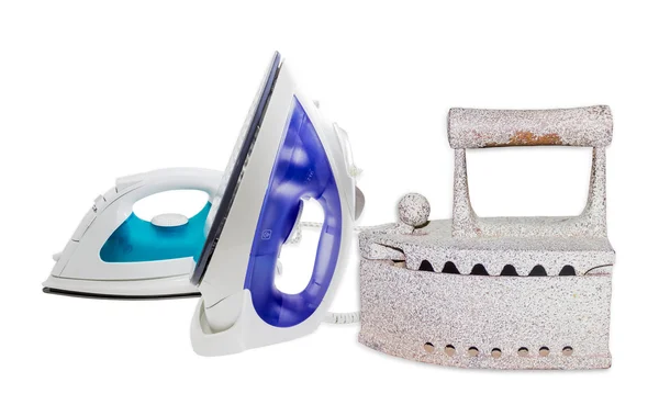 Two modern electric steam iron and charcoal iron — Foto de Stock