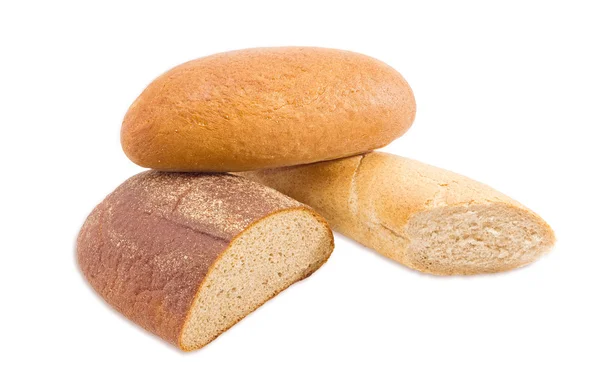 Different types of bread on a light background — Stock Photo, Image