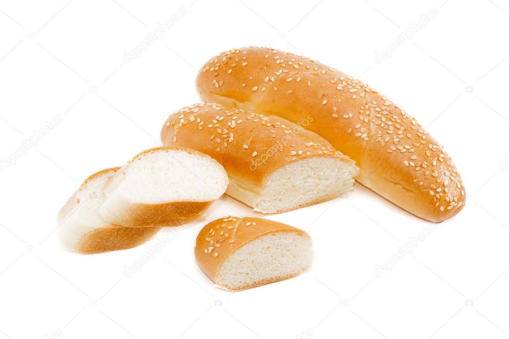 Two buns, sprinkled with sesame seeds
