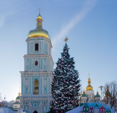 Genel Noel ağaçları ve katedral kubbe