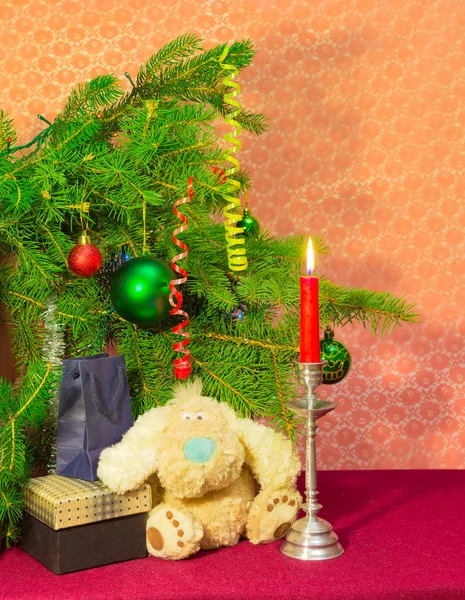 Fragment Of A Decorated Christmas Trees and Gifts To Children — Stock fotografie