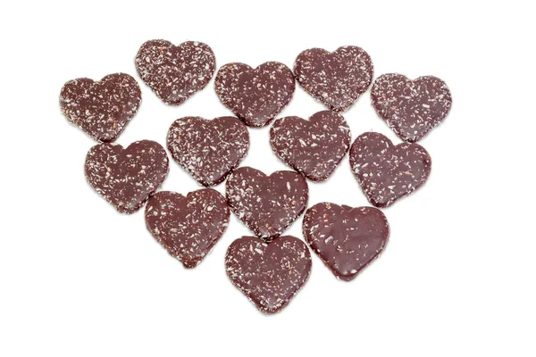 Galleta esmaltada con chocolate sobre un fondo claro — Foto de Stock