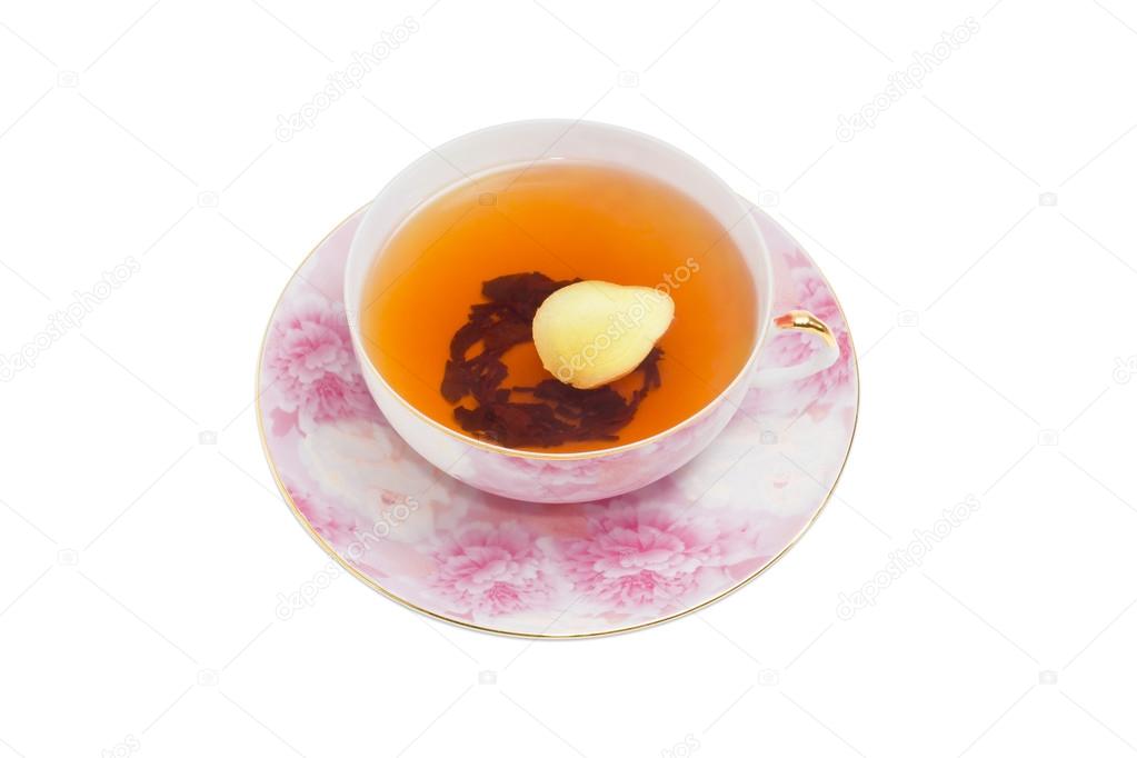 Ginger tea on a light background