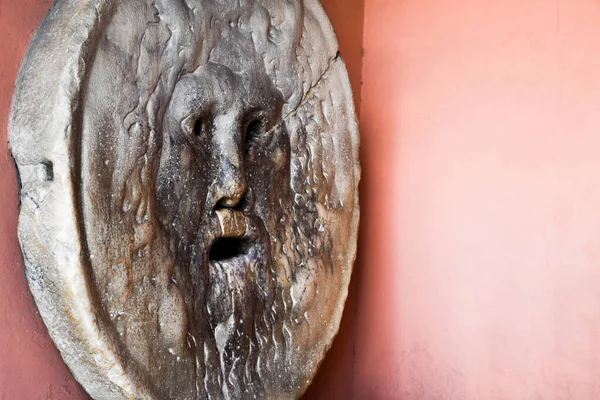 Berömd Fabel Fäst Vid Statyn Bocca Della Verita Rom Italien — Stockfoto