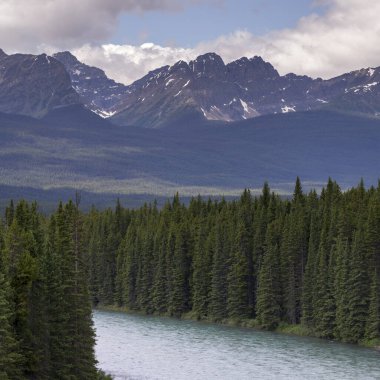 Bow River, Bow Valley Parkway, Banff Ulusal Parkı, Alberta, Kanada