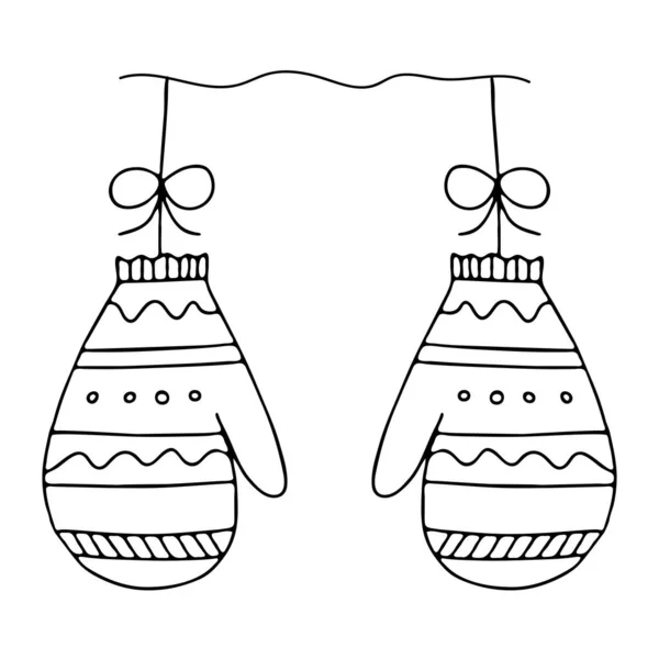 배경에 고립되어 질기는 벙어리장갑의 장식을 크리스마스 공처럼 보인다 — 스톡 벡터