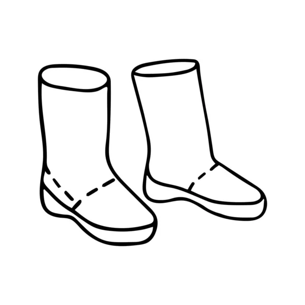 Une Belle Illustration Vectorielle Mode Dessinée Main Des Bottes Une — Image vectorielle