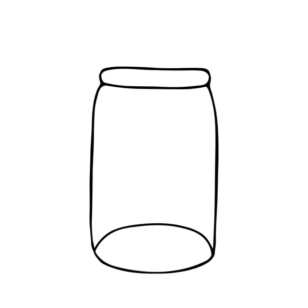 Sebuah Gambar Tangan Hitam Vektor Ilustrasi Dari Botol Kosong Kaca - Stok Vektor