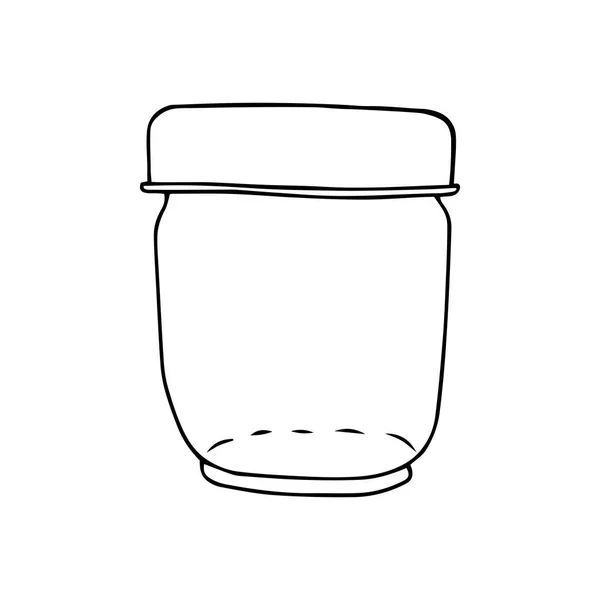 Una Mano Nera Disegno Vettoriale Illustrazione Vaso Vuoto Vetro Con — Vettoriale Stock