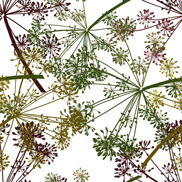 在白色背景上是黄绿色的 无缝的灌丛种子图案 — 图库矢量图片