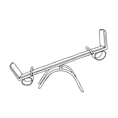 Beyaz arka planda izole edilmiş bir salıncağın el yapımı siyah vektör çizimi