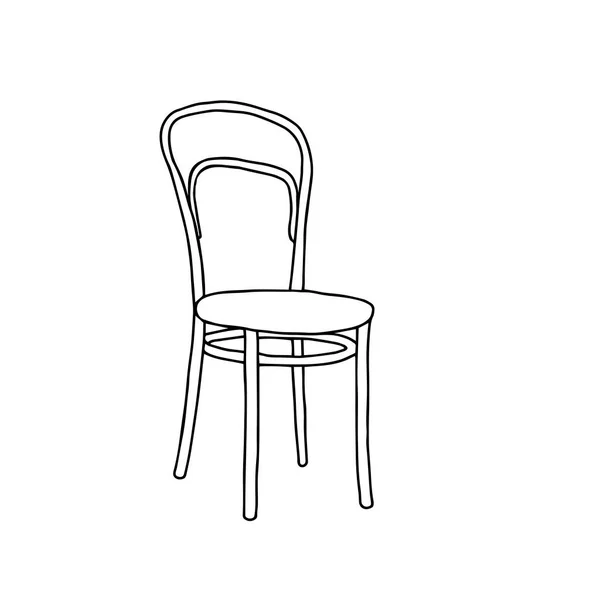 Svart vektor kontur illustration av en stol isolerad på en vit bakgrund — Stock vektor