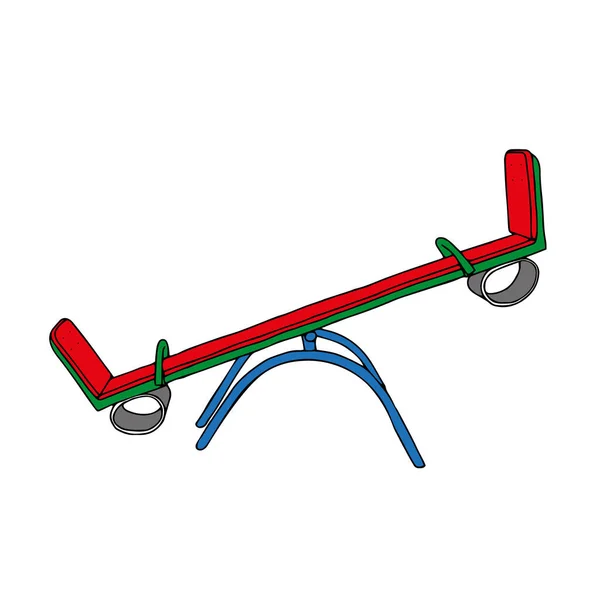 Prachtige met de hand getekende gekleurde vector illustratie van een schommel geïsoleerd op een witte achtergrond — Stockvector