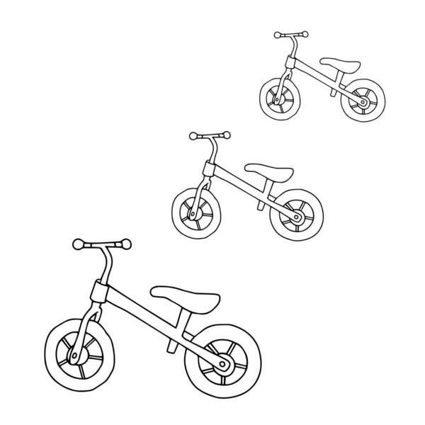 Une Belle Illustration Vectorielle Noire Dessinée Main Groupe Cycles Enfants — Image vectorielle