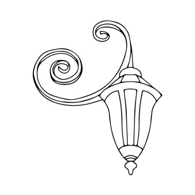 Siyah yanan bir lambanın bir Vektör çizgisi çizimi beyaz arkaplanda