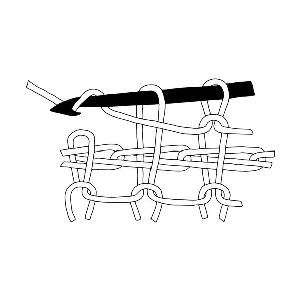 Une Belle Illustration Vectorielle Mode Dessinée Main Crochet Passe Temps — Image vectorielle