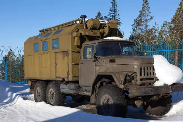 RUSSIA - MARCH 16, 2015: Old soviet off-road vehicle ZIL-131 in — Stock Photo, Image