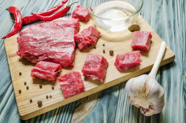 Tahta bıçak et biber