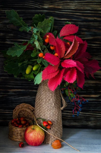 Meyve ve sebze ile sonbahar natürmort — Stok fotoğraf