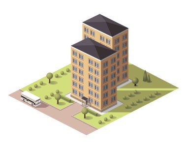 Set vektör binalar döşer