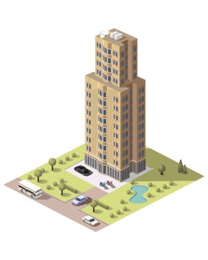 Set vektör binalar döşer