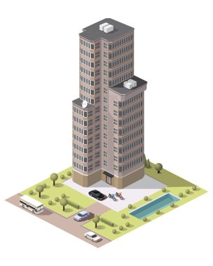 Set vektör binalar döşer