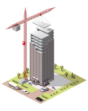 Set vektör binalar döşer