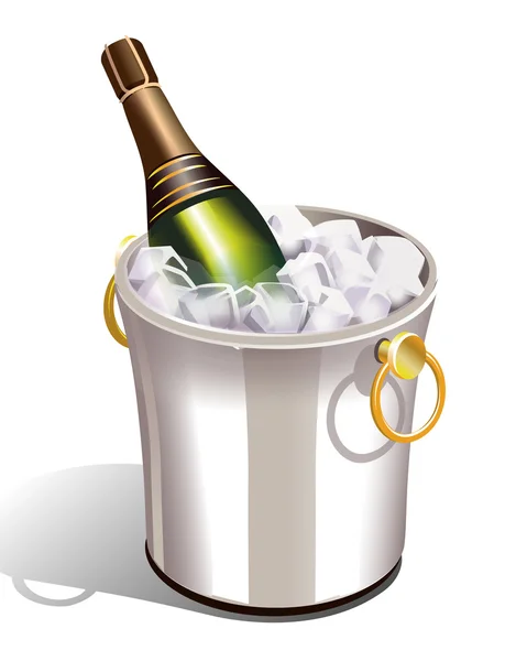 Cooler with champagne — Stock Vector