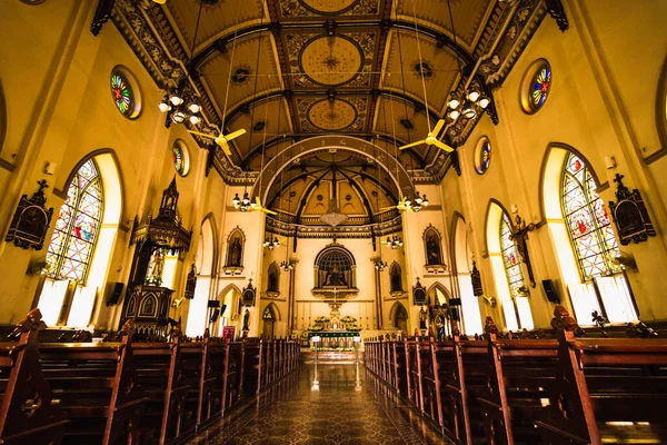 Santa Rosário Igreja Coroa Rosas Chao Phraya Tailândia — Fotografia de Stock