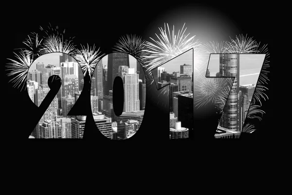 Yeni yıl 2017 Chicago şehir kutlama — Stok fotoğraf