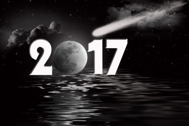 kuyruklu yıldız ve ay yeni yıl 2017