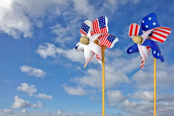 Pair of patriotic pinwheels — Stock Photo, Image