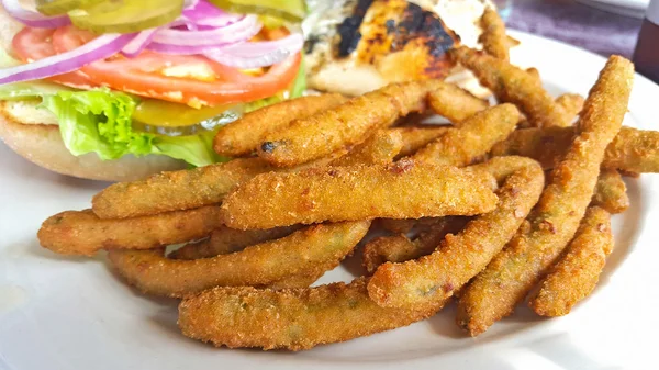 deep fried beans with sandwich