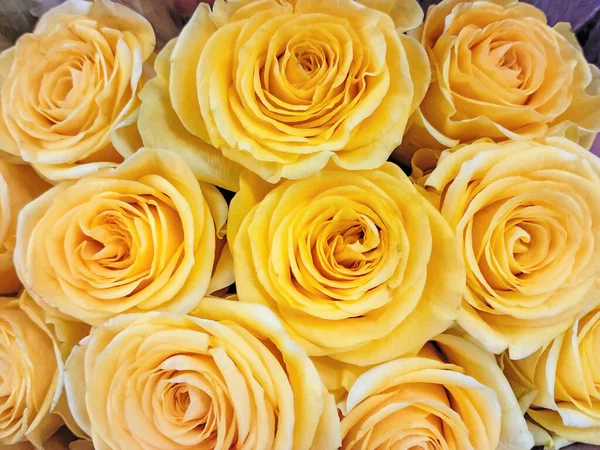 Крупный План Букета Жёлтой Розы Невесты — стоковое фото