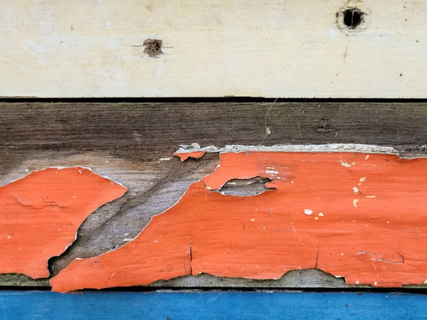Schälfarbe Auf Verwittertem Altem Holz Abstrakt — Stockfoto
