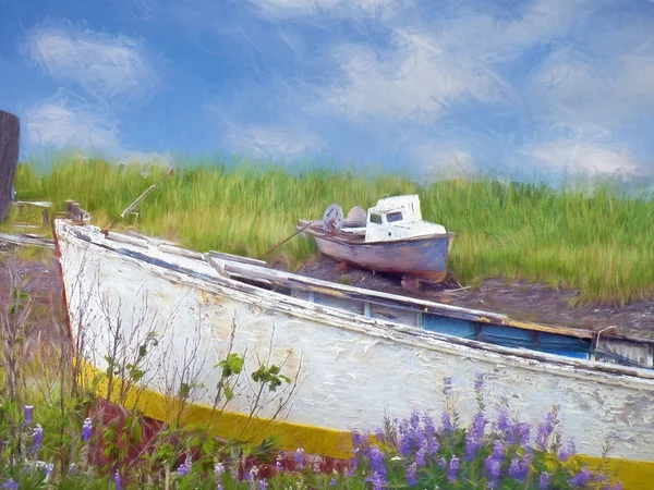 Old boat impressionism — Stock Photo, Image