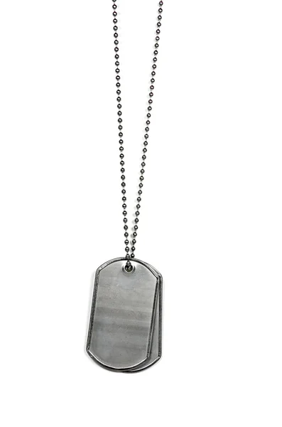 Military dog tags on white — Stock Photo, Image