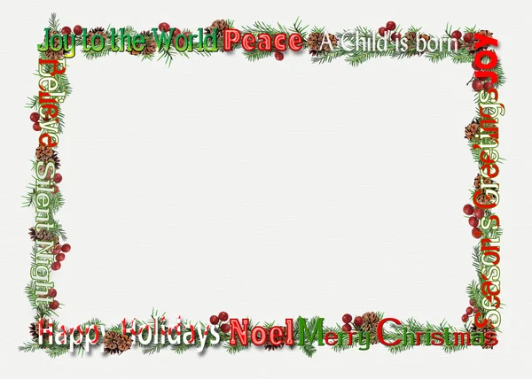 Christmas word art frame — Stock Photo, Image