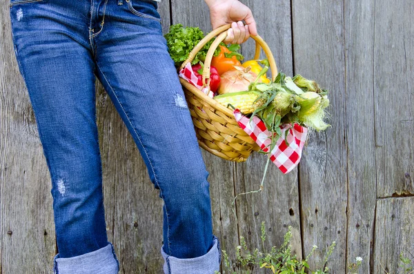 Mädchen mit frischem Gemüse — Stockfoto