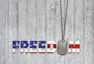 Military dog tags for freedom clipart