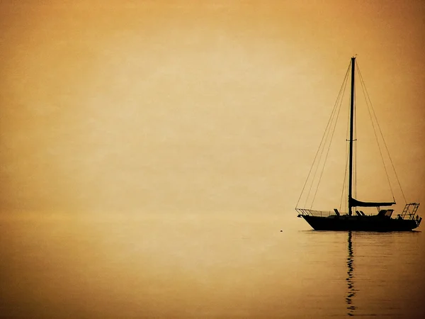 Silhueta de veleiro com textura — Fotografia de Stock
