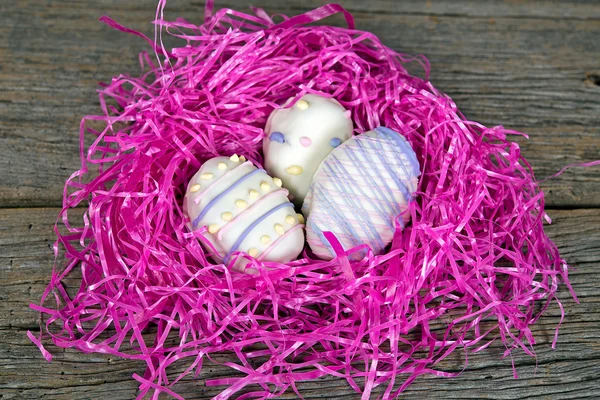 Galletas de huevo de Pascua en el nido — Foto de Stock