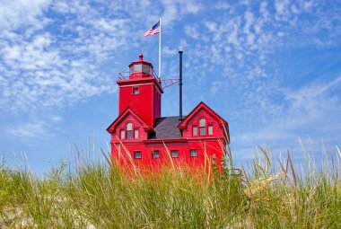 dune çim kırmızı Michigan deniz feneri