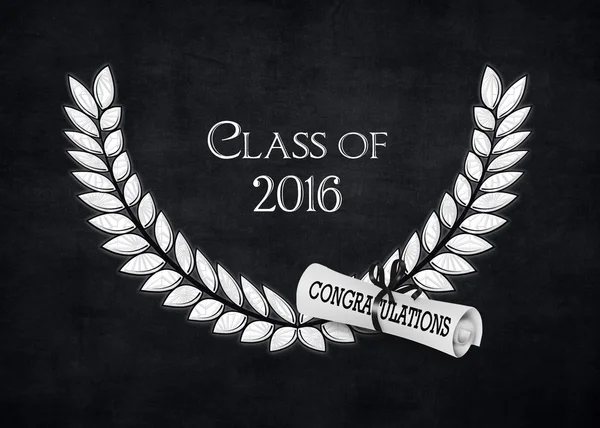 Laure prata e diplomal em preto para 2016 graduação — Fotografia de Stock