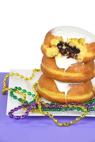 Paczki stack with party beads — Stock Photo, Image