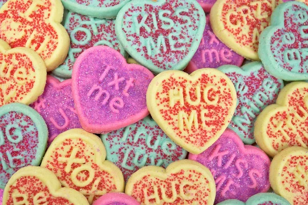 Valentine heart sugar cookies — Stok Foto