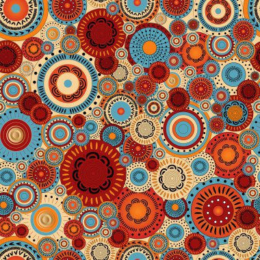 Parlak renklerde kusursuz desen, vektör, Afrika tarzı, doğu sanatı.